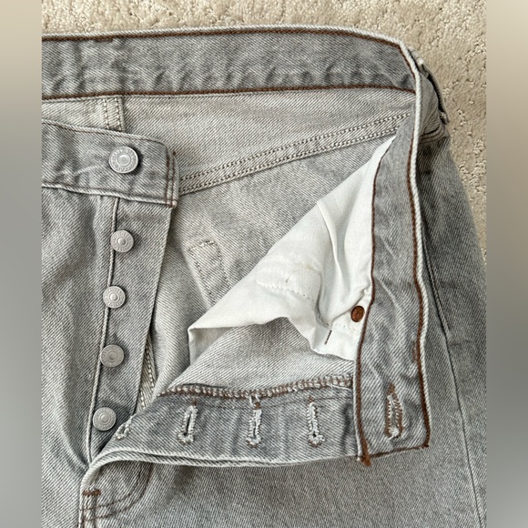 Vintage 90’s Levi’s 501 Button Fly USA Made Straight 32x32 🔥 Light Gray - Picture 6 of 15